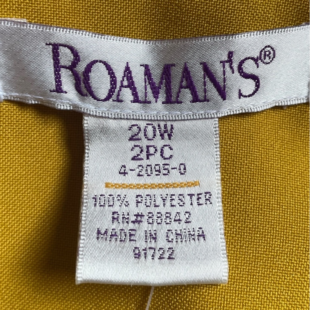 ROAMAN'S Deep Yellow Suit 3/4 Sleeve Jacket and Skirt Suit Set - Size 20W - Picture 10 of 16